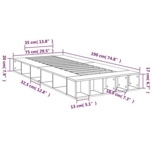 Okvir za krevet bijeli 90x190 cm konstruirano drvo - Bijela 75 x 190 cm Cijena