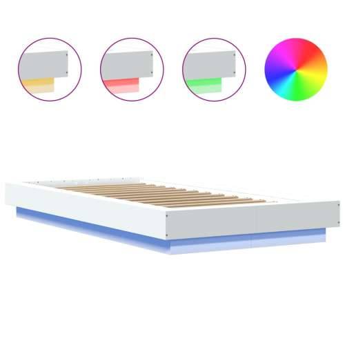 Okvir za krevet s LED svjetlima 90x190 cm konstruirano drvo - Bijela 75 x 190 cm Cijena