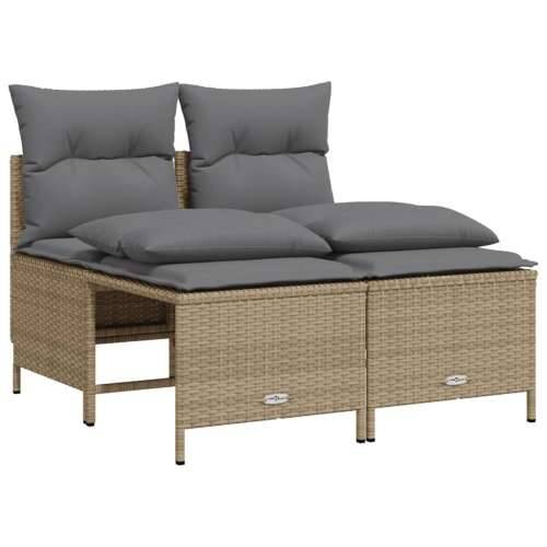 Vrtna garnitura - 4-dijelni set vrtnih sofa s jastucima bež od poliratana - Bež 1 Cijena