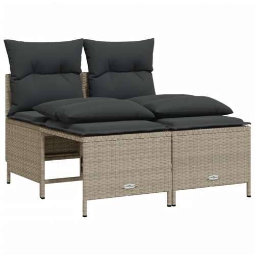 Vrtna garnitura - 2-dijelni set vrtnih sofa s jastucima svijetlosivi poliratan Svjetlosiva 1 Cijena