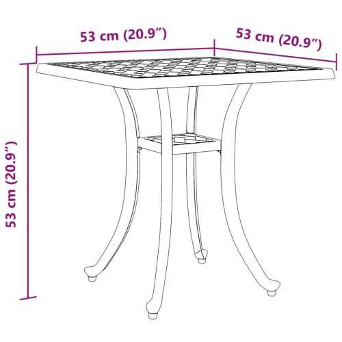 Vrtni stol brončani 53 x 53 x 53 cm od lijevanog aluminija - Bronzana 1 Cijena