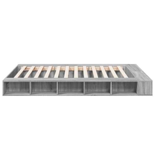 Okvir za krevet boja hrasta 150x200 cm od konstruiranog drva - Sivi hrast sonoma 150 x 200 cm Cijena