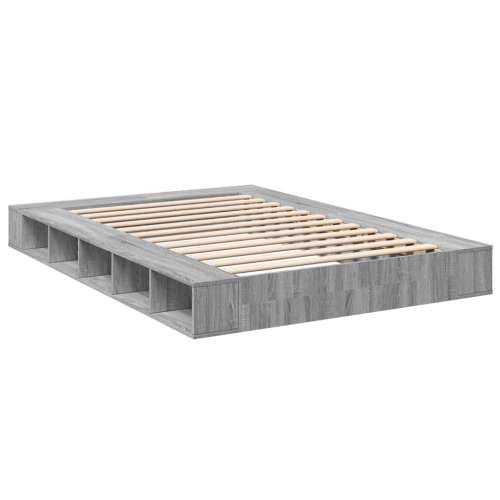 Okvir za krevet boja hrasta 150x200 cm od konstruiranog drva - Sivi hrast sonoma 150 x 200 cm Cijena