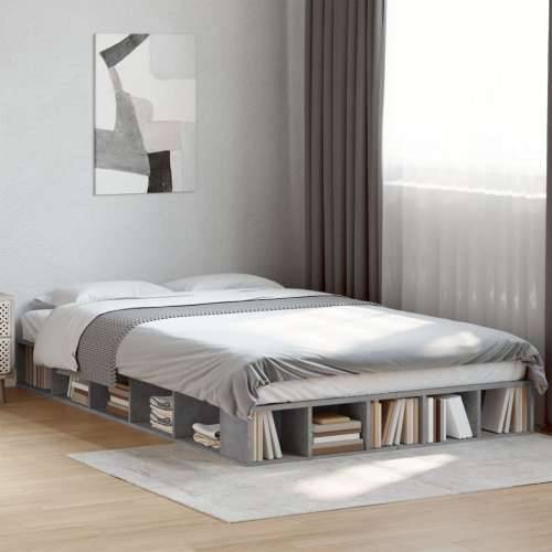 Okvir kreveta boja betona 135 x 190 cm od konstruiranog drva - Beton siva 135 x 190 cm Cijena