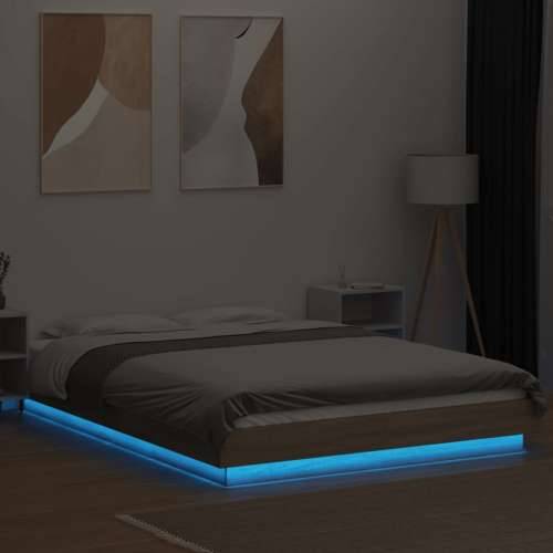 Okvir za krevet s LED svjetlima boja hrasta 120 x 200 cm drveni - sonoma hrast 120 x 200 cm Cijena