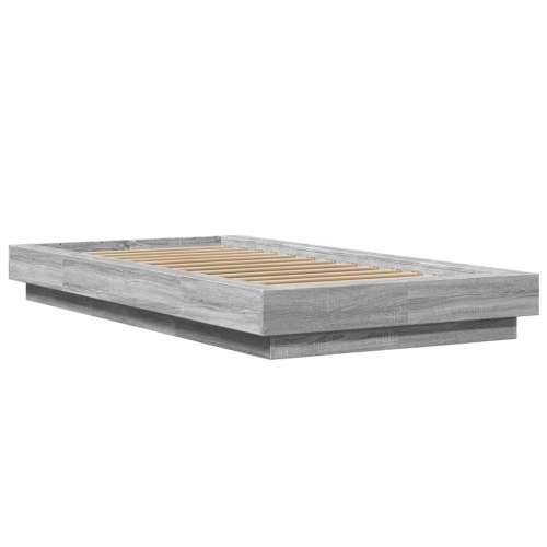 Okvir za krevet s LED svjetlima boja hrasta 90 x 200 cm drveni - Sivi hrast sonoma 90 x 200 cm Cijena