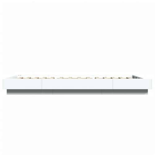 Okvir za krevet s LED svjetlima bijeli 90 x 190 cm drveni - Bijela 90 x 190 cm Cijena