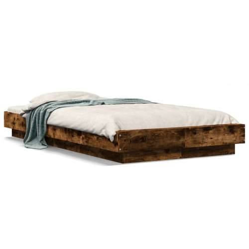 Okvir za krevet s LED svjetlima 75x190 cm od konstruiranog drva - Dimljeni hrast 75 x 190 cm Cijena