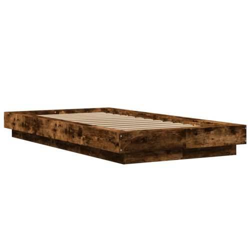Okvir za krevet s LED svjetlima 75x190 cm od konstruiranog drva - Dimljeni hrast 75 x 190 cm Cijena