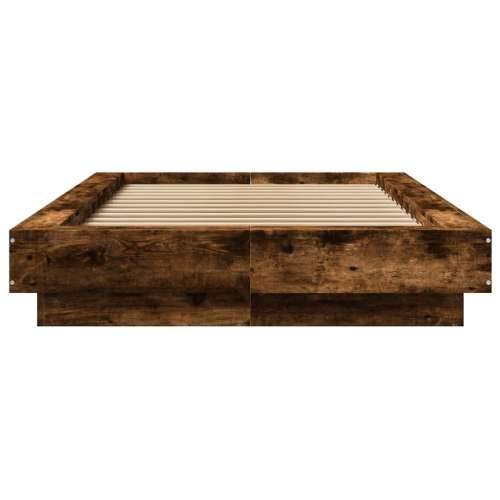 Okvir za krevet s LED svjetlima 75x190 cm od konstruiranog drva - Dimljeni hrast 75 x 190 cm Cijena