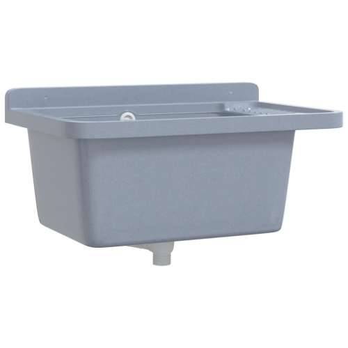 Lavabo - Umivaonik za zidnu montažu sivi 60x40x28 cm od smole - Siva 60 x 40 x 28 cm Cijena