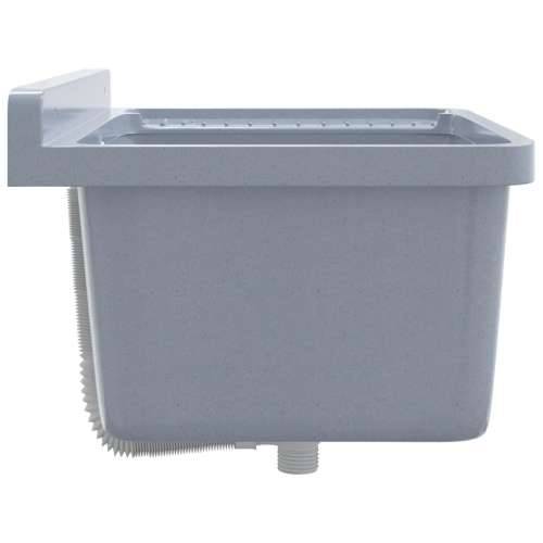 Lavabo - Umivaonik za zidnu montažu sivi 60x40x28 cm od smole - Siva 60 x 40 x 28 cm Cijena