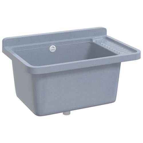 Lavabo - Umivaonik za zidnu montažu sivi 60x40x28 cm od smole - Siva 60 x 40 x 28 cm Cijena