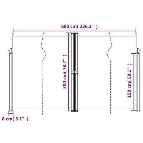 Bočna tenda na uvlačenje bijela 200x600 cm - Bijela 200 x 600 cm 1 Cijena