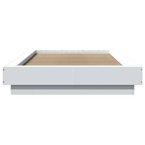 Okvir za krevet s LED svjetlima bijeli 90 x 200 cm drveni - Bijela 90 x 200 cm Cijena