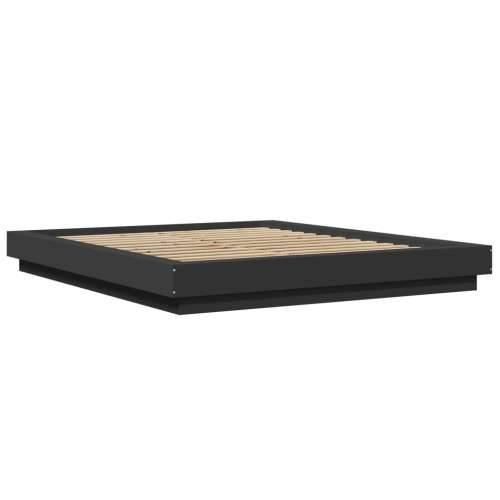 Okvir kreveta s LED svjetlima crni 150 x 200 cm drveni - Crna 150 x 200 cm Cijena
