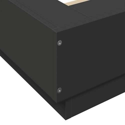 Okvir kreveta s LED svjetlima crni 150 x 200 cm drveni - Crna 150 x 200 cm Cijena