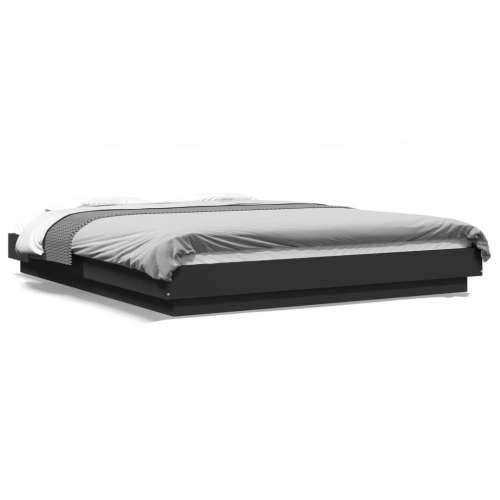 Okvir kreveta s LED svjetlima crni 160x200 cm konstruirano drvo - Crna 160 x 200 cm Cijena