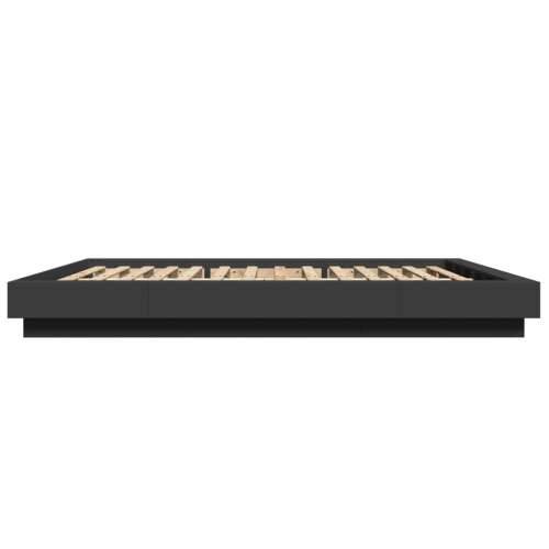 Okvir kreveta s LED svjetlima crni 160x200 cm konstruirano drvo - Crna 160 x 200 cm Cijena