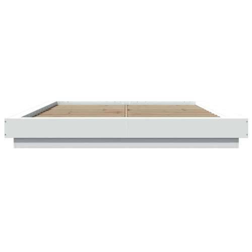 Okvir kreveta s LED svjetlima bijeli 150 x 200 cm drveni - Bijela 150 x 200 cm Cijena