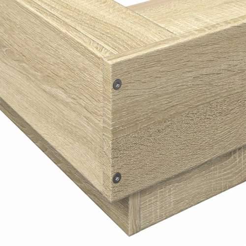 Okvir kreveta s LED svjetlima boja hrasta 150 x 200 cm drveni - sonoma hrast 150 x 200 cm Cijena