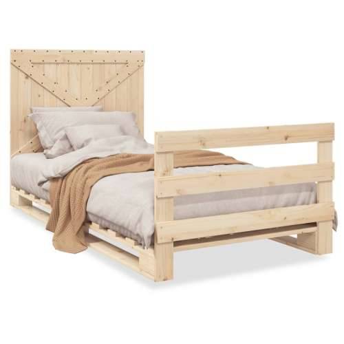 Okvir kreveta s uzglavljem 100 x 200 cm od masivne borovine - Prirodna 100 x 200 cm Ne with cross headboard & footboard Cijena