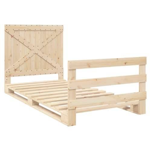 Okvir kreveta s uzglavljem 100 x 200 cm od masivne borovine - Prirodna 100 x 200 cm Ne with cross headboard & footboard Cijena