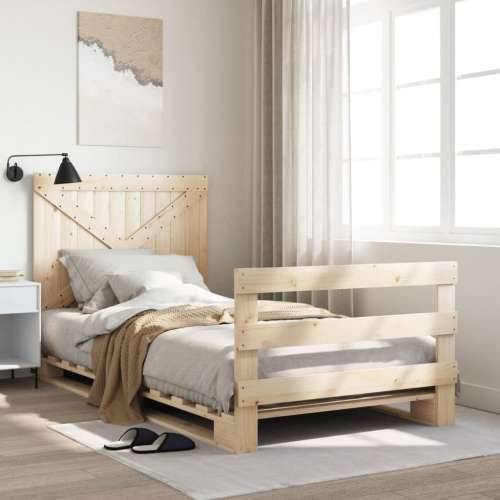 Okvir kreveta s uzglavljem 100 x 200 cm od masivne borovine - Prirodna 100 x 200 cm Ne with cross headboard & footboard Cijena