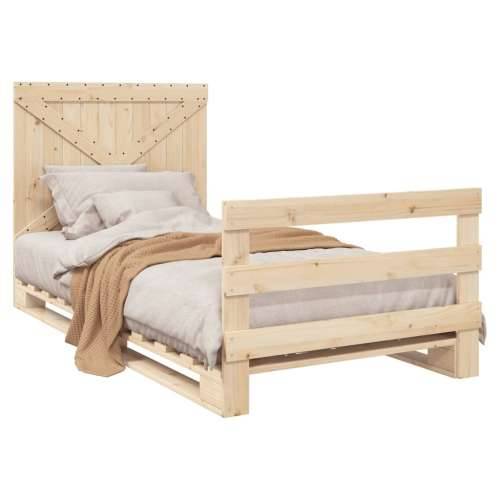 Okvir kreveta s uzglavljem 100 x 200 cm od masivne borovine - Prirodna 100 x 200 cm Ne with cross headboard & footboard Cijena