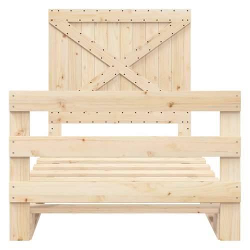 Okvir kreveta s uzglavljem 100 x 200 cm od masivne borovine - Prirodna 100 x 200 cm Ne with cross headboard & footboard Cijena