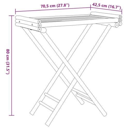 Sklopivi stol s pladnjem 70,5 x 42,5 x 80 cm od bambusa Cijena