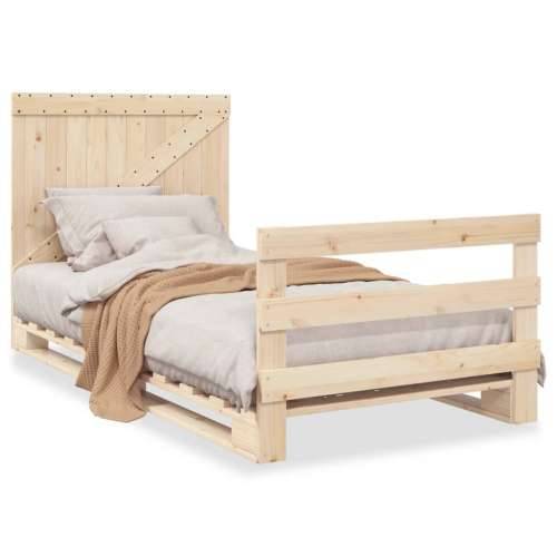 Okvir kreveta s uzglavljem 100 x 200 cm od masivne borovine - Prirodna 100 x 200 cm Ne with triangle headboard & footboard Cijena