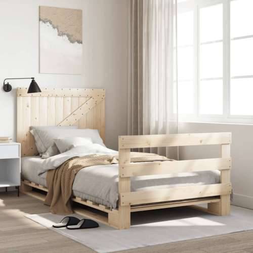 Okvir kreveta s uzglavljem 100 x 200 cm od masivne borovine - Prirodna 100 x 200 cm Ne with triangle headboard & footboard Cijena