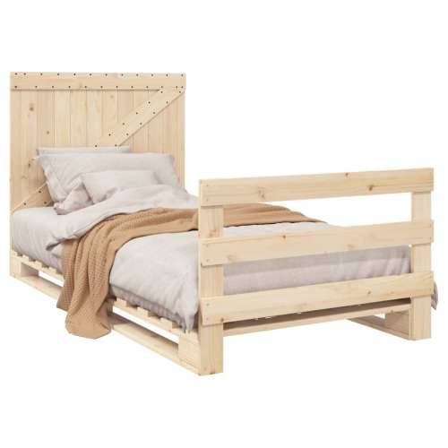 Okvir kreveta s uzglavljem 100 x 200 cm od masivne borovine - Prirodna 100 x 200 cm Ne with triangle headboard & footboard Cijena