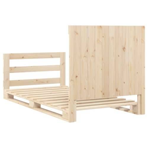 Okvir kreveta s uzglavljem 100 x 200 cm od masivne borovine - Prirodna 100 x 200 cm Ne with triangle headboard & footboard Cijena
