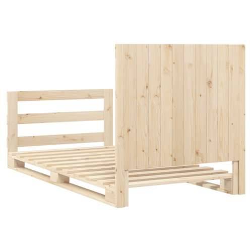 Okvir kreveta s uzglavljem 100 x 200 cm od masivne borovine - Prirodna 100 x 200 cm Ne with plain headboard & footboard Cijena