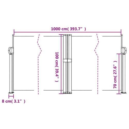 Uvlačiva bočna tenda 100 x 1000 cm smeđesiva - Sivo-smeđa 100 x 1000 cm 1 Cijena