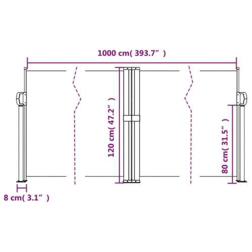 Uvlačiva bočna tenda 120 x 1000 cm bež - Bež 120 x 1000 cm 1 Cijena