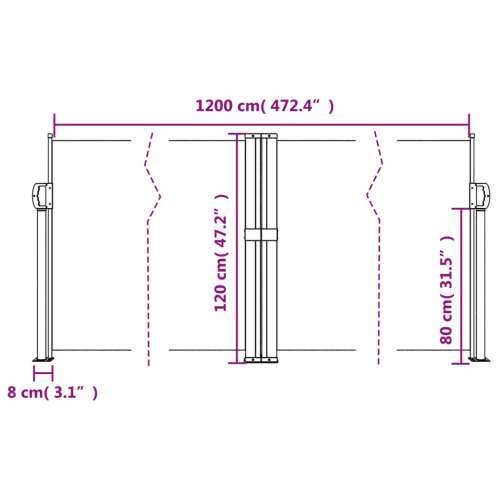 Bočna tenda na uvlačenje terakota 120 x 1200 cm - Terakota 120 x 1200 cm 1 Cijena