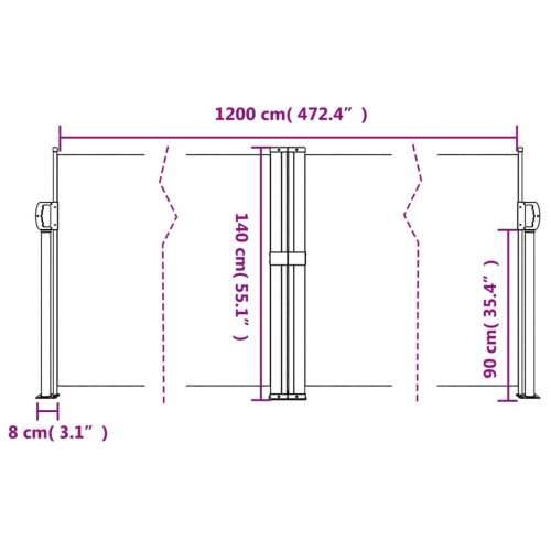 Bočna tenda na uvlačenje terakota 140 x 1200 cm - Terakota 140 x 1200 cm 1 Cijena
