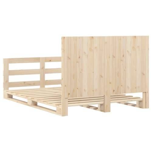Okvir za krevet s uzglavljem 140x200 cm od masivne borovine Prirodna 140 x 200 cm Ne with plain headboard & footboard Cijena