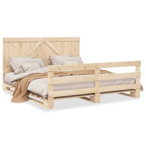 Okvir kreveta s uzglavljem 200 x 200 cm od masivne borovine - Prirodna 200 x 200 cm Ne with triangle headboard & footboard Cijena