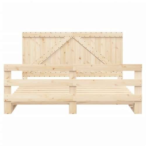 Okvir kreveta s uzglavljem 200 x 200 cm od masivne borovine - Prirodna 200 x 200 cm Ne with triangle headboard & footboard Cijena
