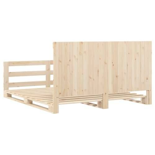 Okvir kreveta s uzglavljem 200 x 200 cm od masivne borovine - Prirodna 200 x 200 cm Ne with triangle headboard & footboard Cijena