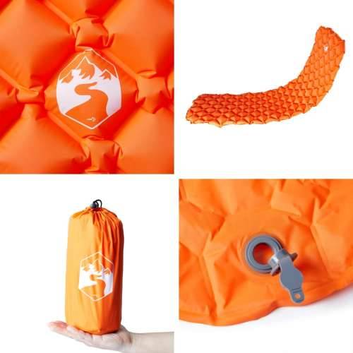 Madrac na napuhavanje za kampiranje 1 osoba 190x58x6 cm - orange 1 Cijena