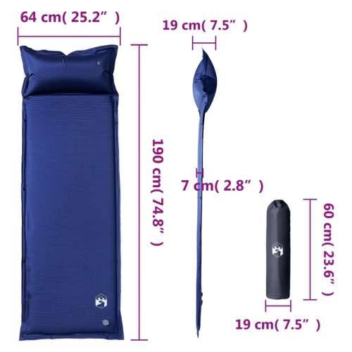 Samonapuhujući madrac za kampiranje za 1 osobu modri - Modra 190 x 64 x 7 cm 1 Cijena