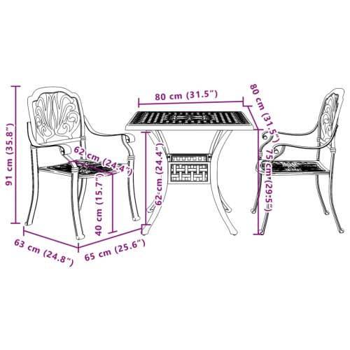 3-dijelni bistro set zeleni od lijevanog aluminija - Zelena 2 Cijena
