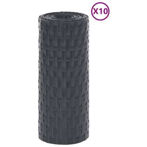 Balkonski zasloni 10 kom antracit 255 x 19 cm od poliratana - Antracit 10 Cijena