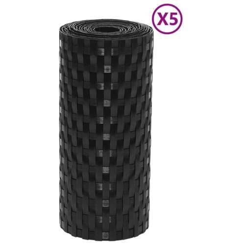 Balkonski zasloni 5 kom crni 255 x 19 cm od poliratana - Crna 5 Cijena