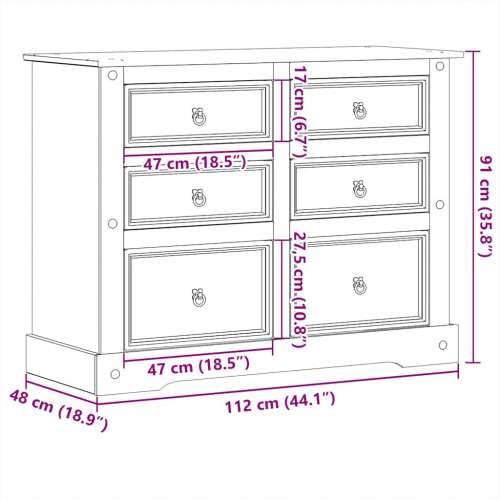 Ladičar Corona 112 x 48 x 91 cm od masivne borovine Cijena